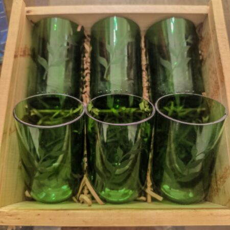 VASOS DE VIDRIO RECICLADO